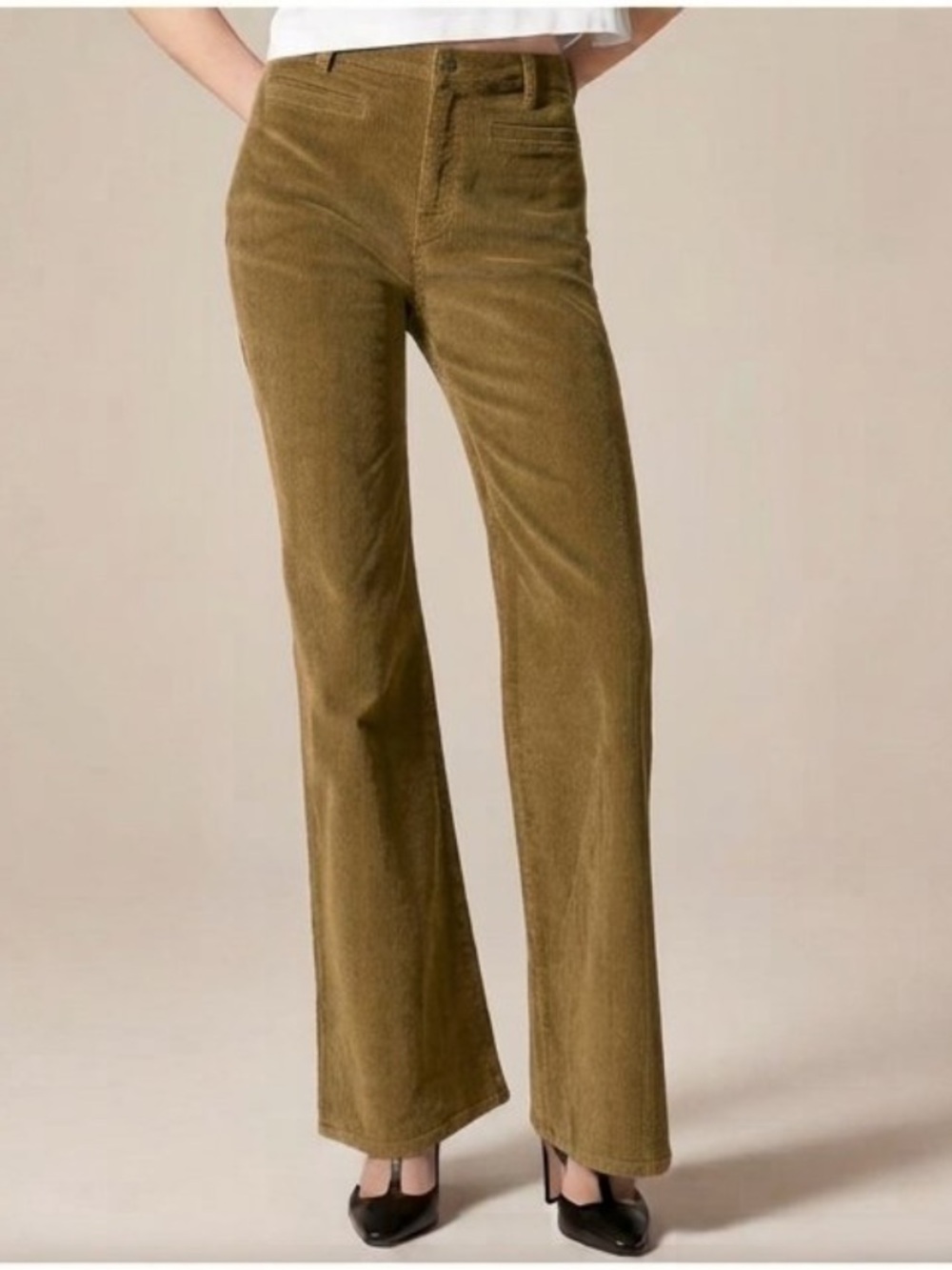 J Crew Vintage Corduroy Flare Pant Sunlit Olive
High Rise Zip Fly Retro 2025-29